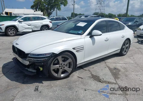 2021 Genesis G80 Prestige z USA, uszkodzony, nr VIN KMTGC4SD3MU088300